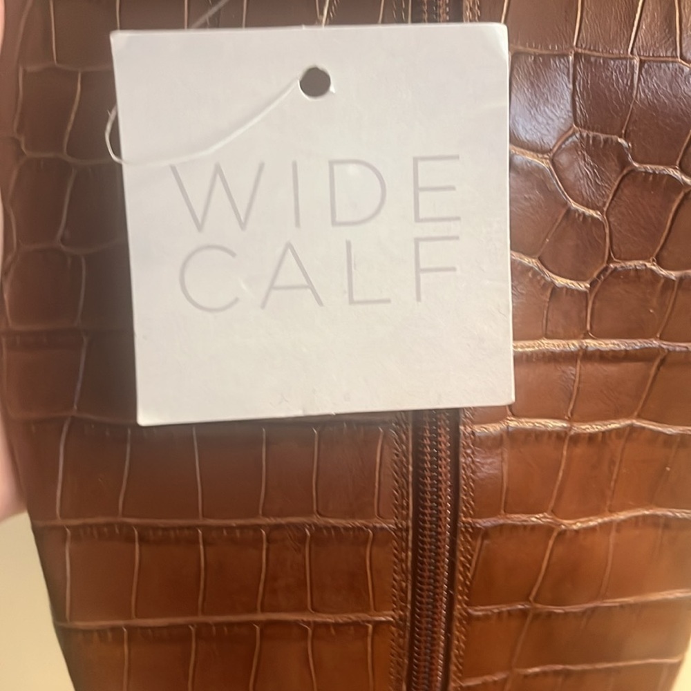 NWT NATURALIZER Wide Calf Brown Knee High Block Heel Leather Boots Size 7.5 - Picture 11 of 13